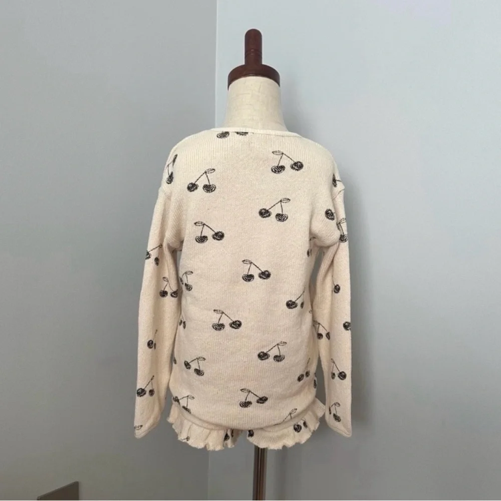 ZARA TODDLER GIRL CHERRY SWEATSHIRT & SHORTS